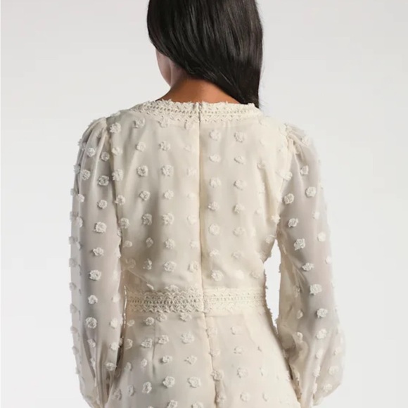 Lulu's Cream Textured Mini Dress - Picture 4 of 11